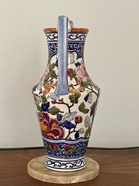 Vase Gien 29 cm "Pivoines", restaurations