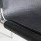 Giotto Stoppino black leather and chrome vintage dining chairs model Jot