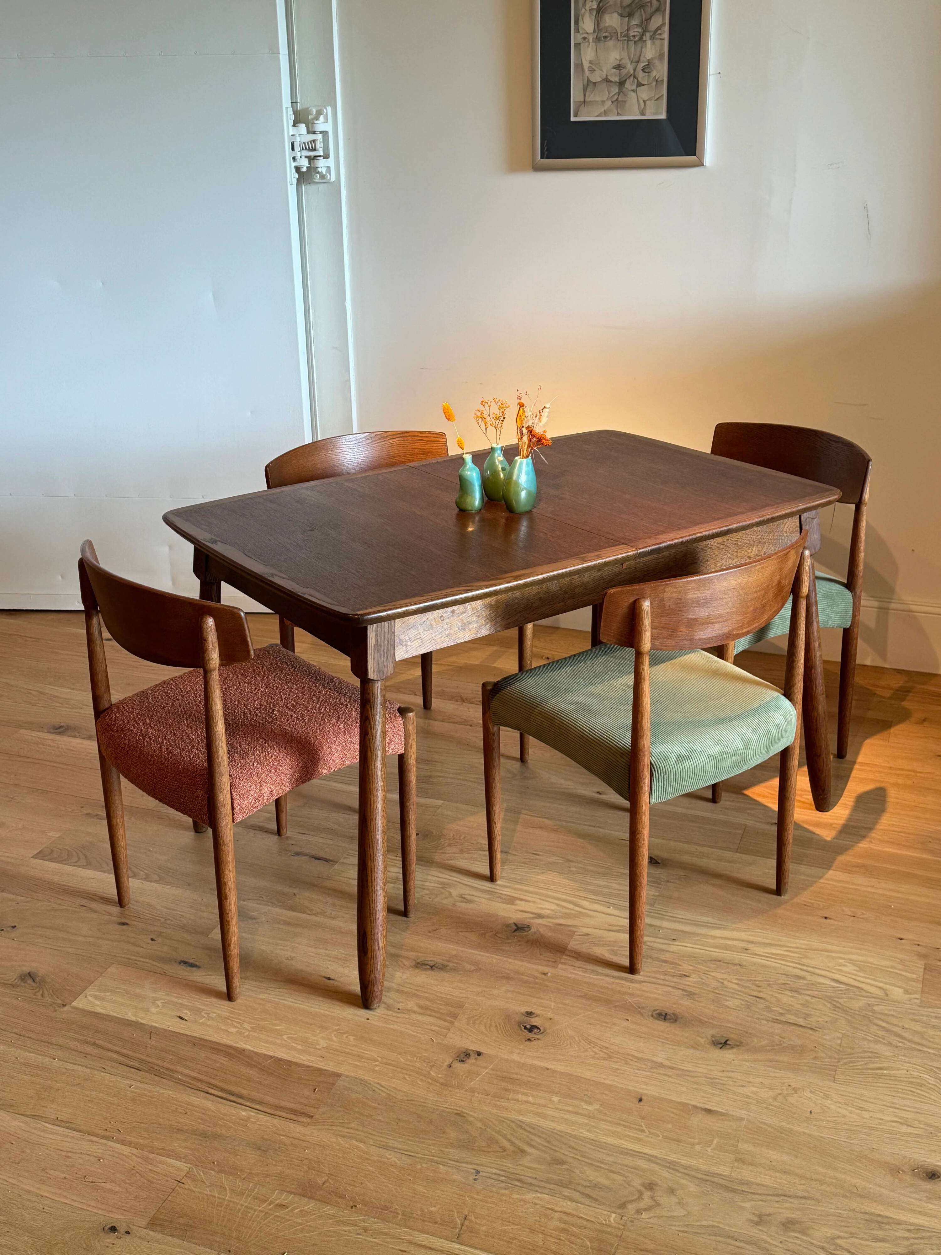Vintage Scandinavian oak table "Mette"
