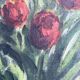 Tableau ancien bouquet de tulipes rouges