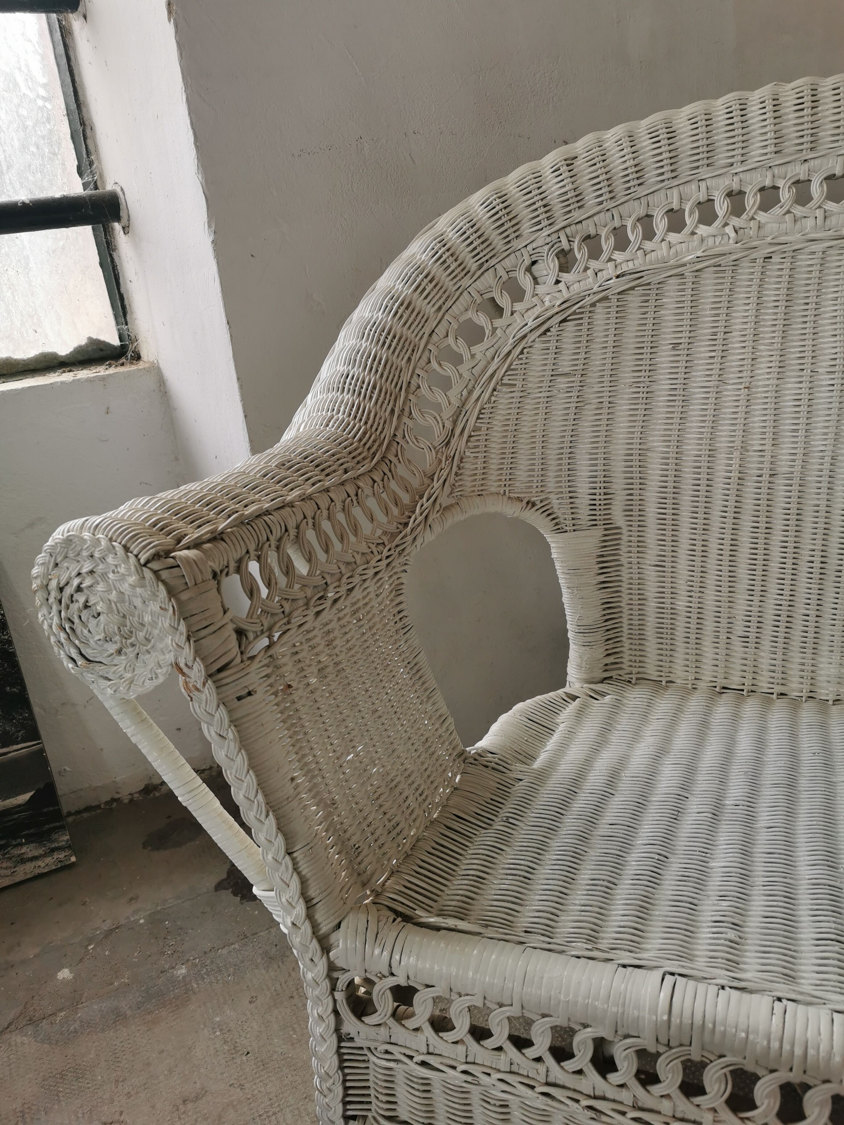 Wicker bench, rattan