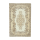 Turkish hand-knotted wool 1970s beige carpet 178 cm x 275 cm