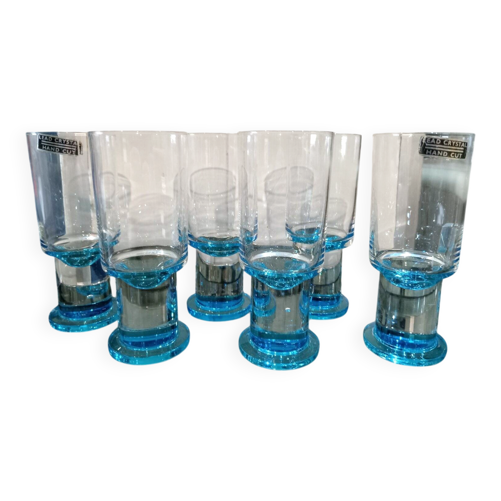 Vintage crystal glasses, 1970s, set of 6