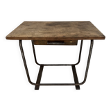 Designer desk in tube and wooden top, 20th century