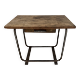 Designer desk in tube and wooden top, 20th century