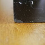 Buddha head sculpture, marble base