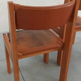 Elm and leather chairs, 80