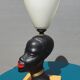 Ceramic lamp bust african woman vintage 1950