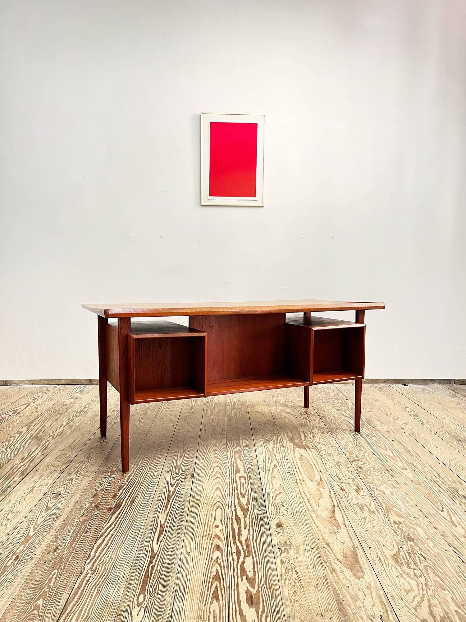 Mid-Century Danish Teak Desk by Peter Løvig Nielsen for Hedensted Møbelfabrik, Denmark, 1970s