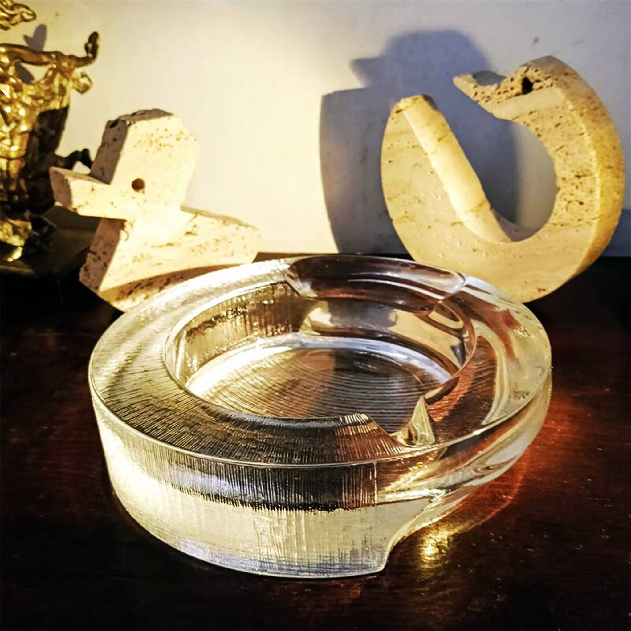 1970s Big Ashtray by Fabio Frontini for Arnolfo di Cambio in Lead Crystal,