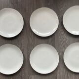 Dessert set – 6 white porcelain plates with silver trim – Seltm