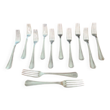 Christofle - Set of 12 Boreal model table forks in silver-plated metal
