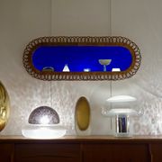 Miroir en rotin des années 60 - 125x47cm