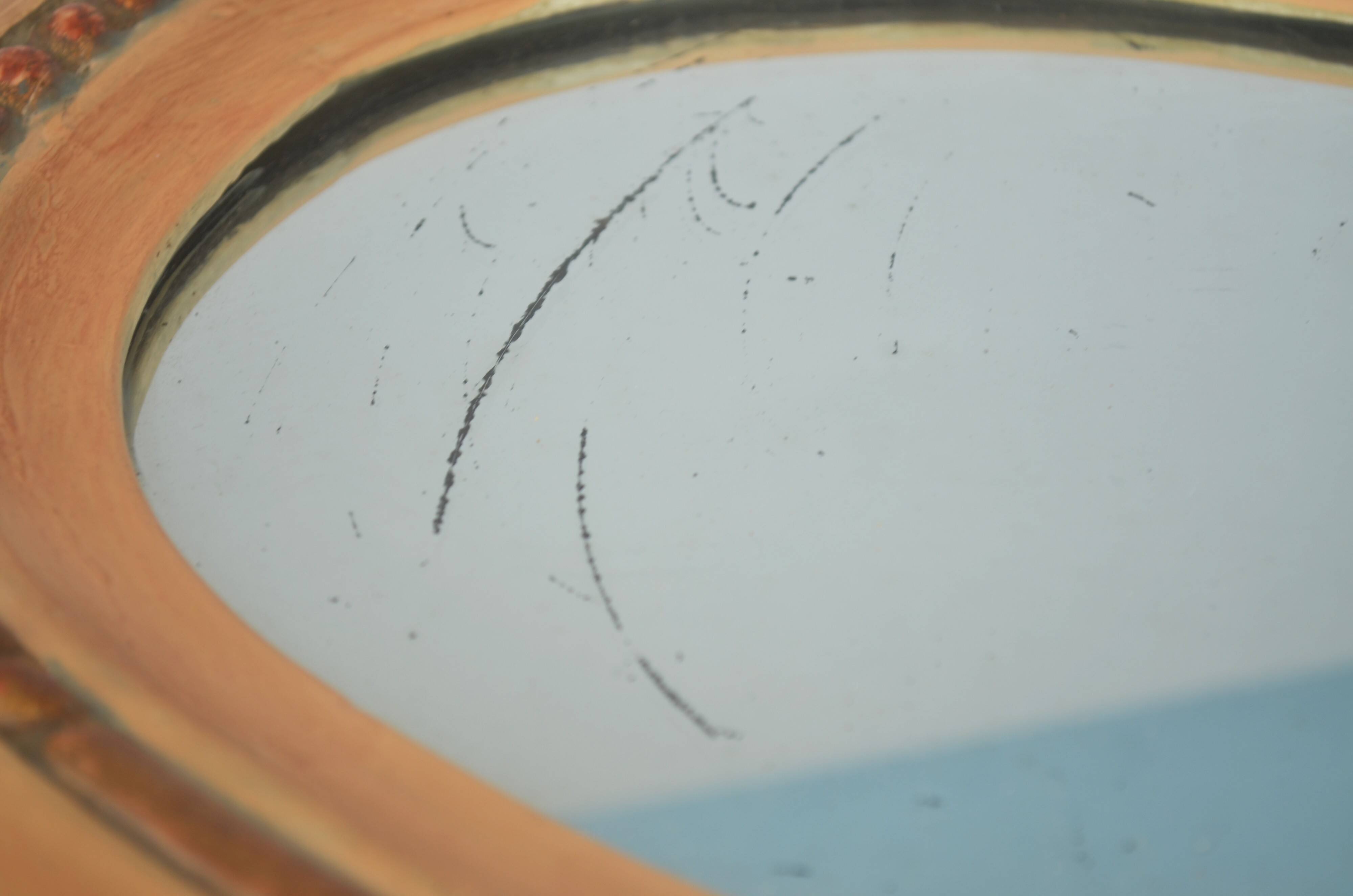 Antique Gilded Wood Mirror a Fronton Louis XVI Style