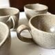 6-cup ceramic coffee service, handcrafted 1970.