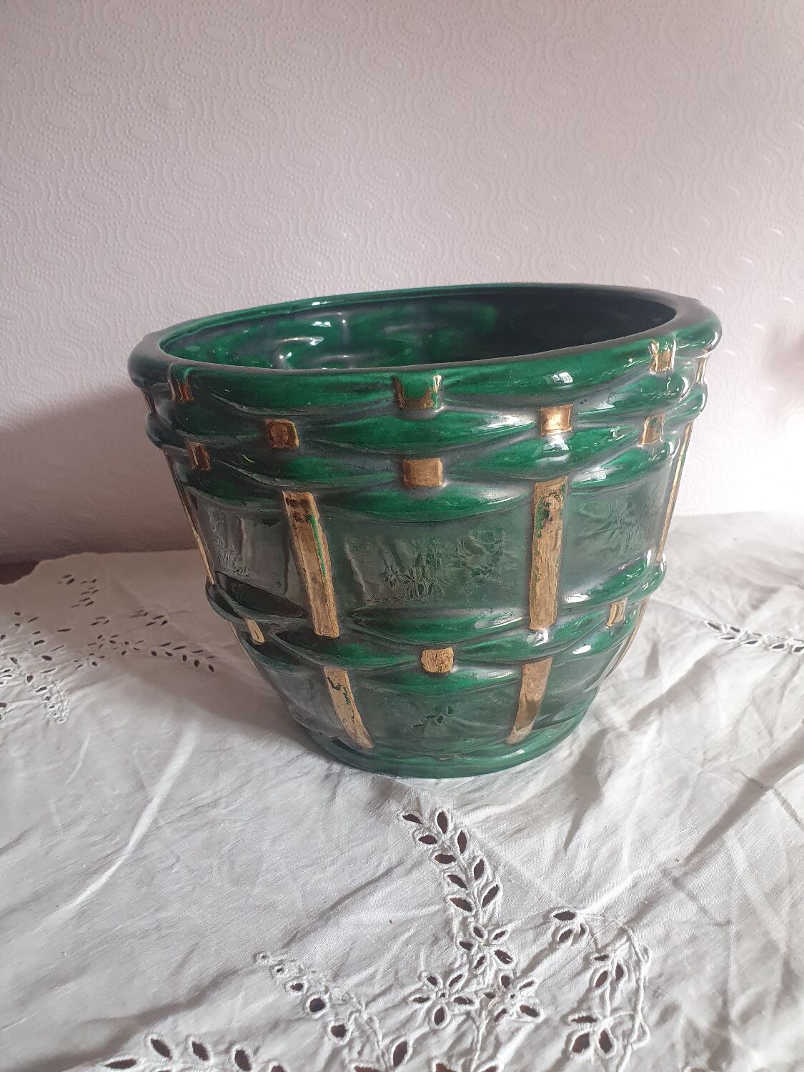 St Clément earthenware pot cover workshop B.letalle numbered