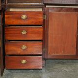 Victorian library mahogany frame embossed leather