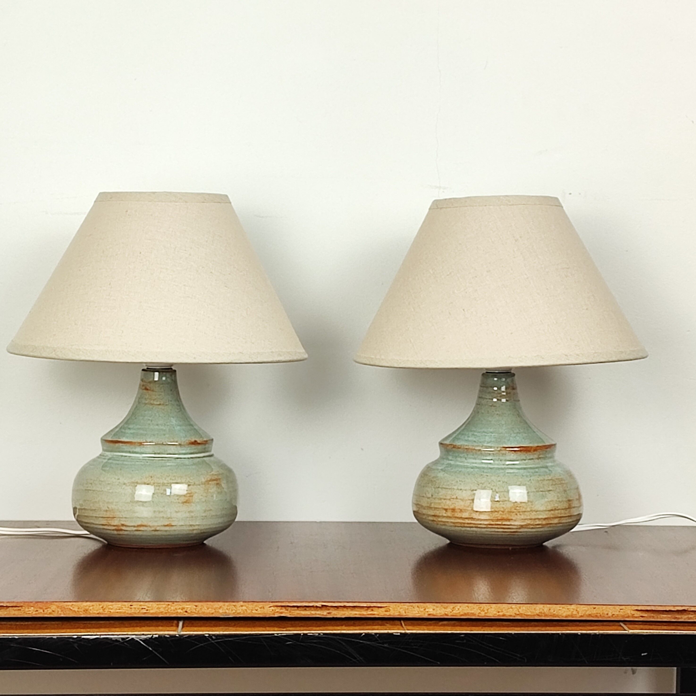 Stoneware bedside lamps