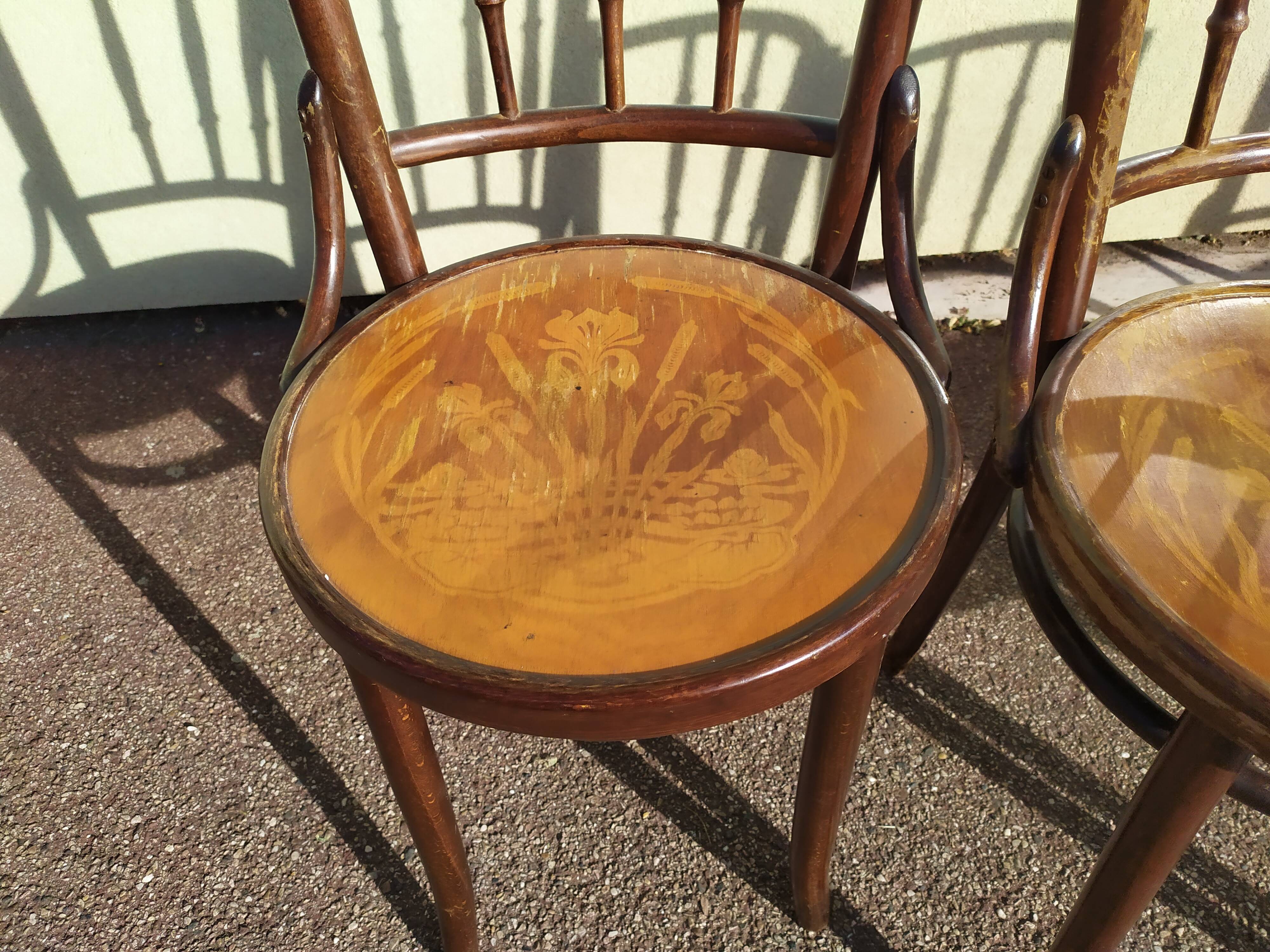 Lot de 6 chaise en bois - bistrot - terrasse - vintage