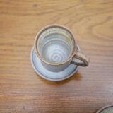 Série de 4 tasses et un pot à lait vintage en grès