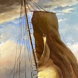 John Russel Chancellor (1925-1984) rare on the market, oil on canvas, marine, boats