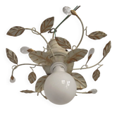 Charming Vintage Semi Flush Ceiling Light Leaves And Glass Crystals Beads