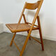 Lot 6 folding wooden chairs and vintage rattan canning year 60