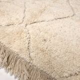 Berber carpet Beni Ouarain new ecru with engraved ecrus patterns 2,15x1.52m