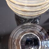 Set of 6 champagne glasses with gold edging and vintage star feet