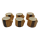 6 Grandjean Jourdan faux wood ceramic egg cups with support