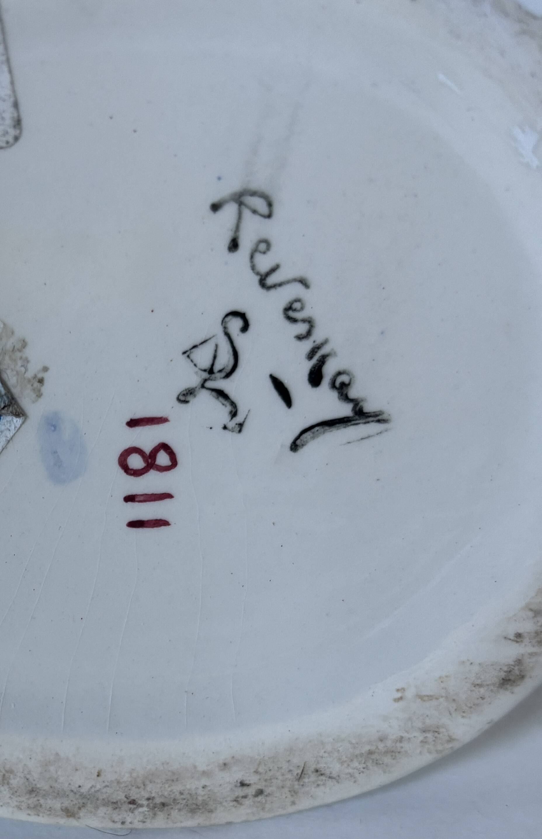 Vintage Revernay vase from the 1950s – glazed ceramic – double horn shape