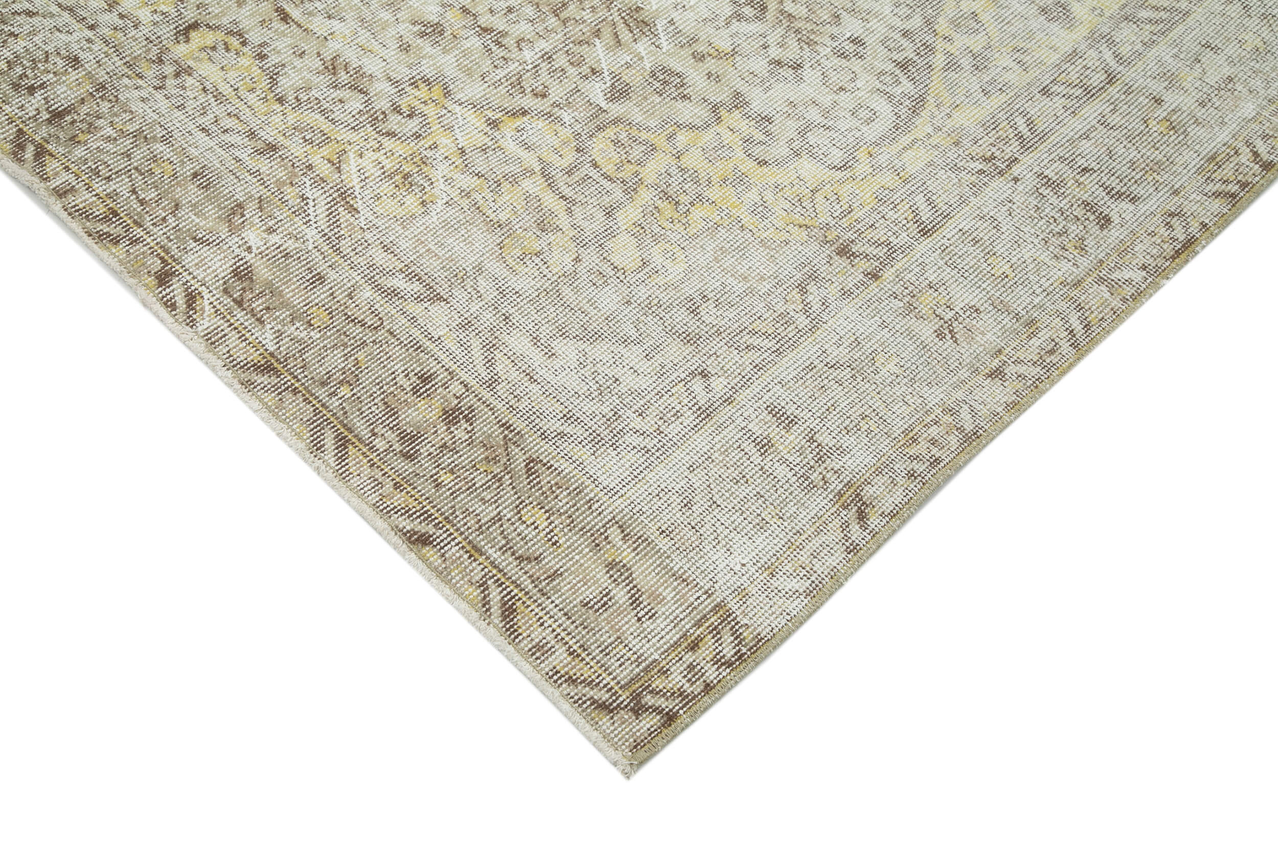 Handwoven antique anatolian beige rug 166 cm x 269 cm