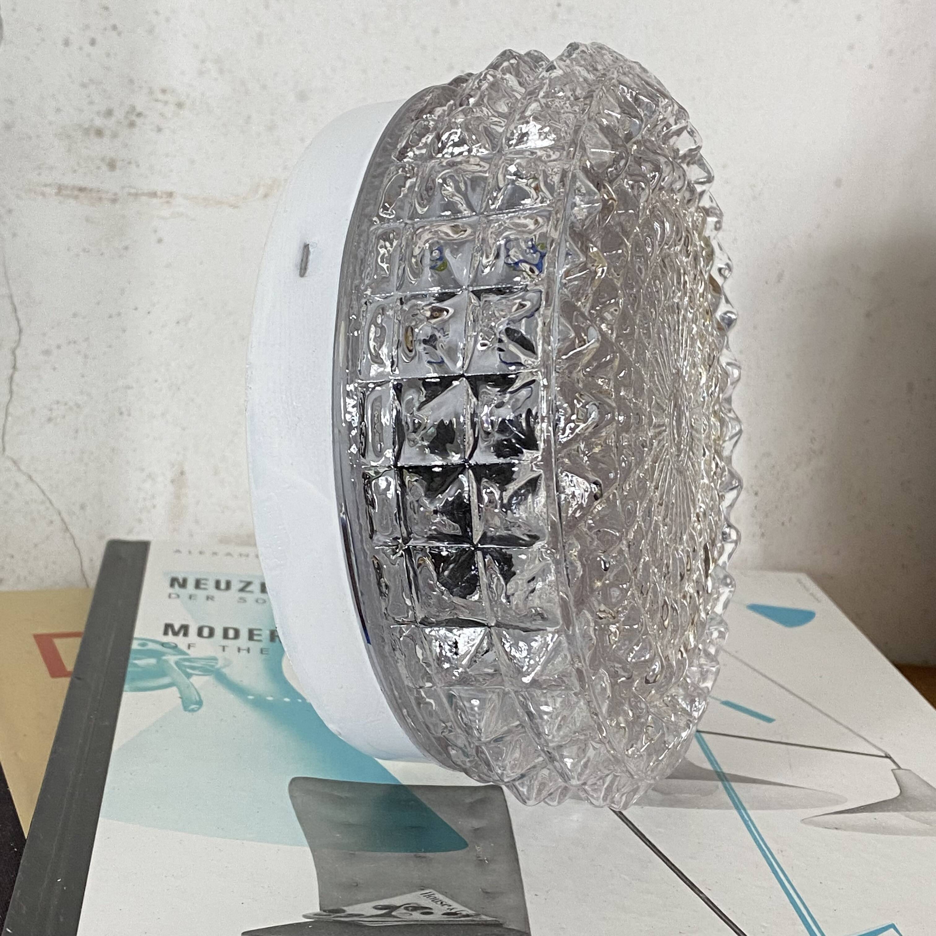 Small round wall lamp ceiling light transparent glass vintage fixture