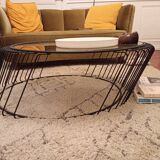 Metal and glass coffee table