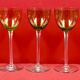 Baccarat - "perfection" model - 5 signed green crystal wine glasses