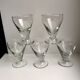 set of 5 glasses with thick bottom feet early twentieth century