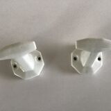 Set of 2 white porcelain hooks