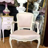 Louis XV armchair in pink velvet