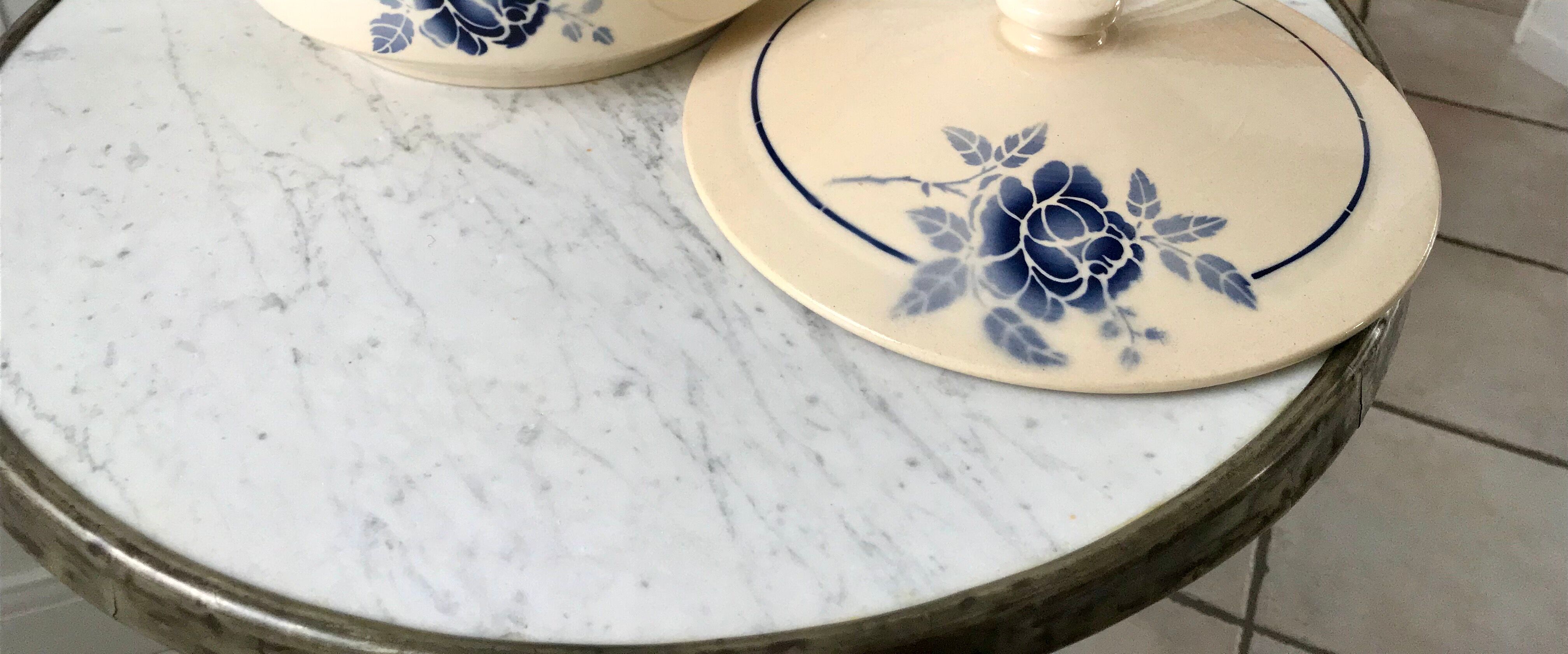 Tureen blue flowers Saint-Amand 30s-40s