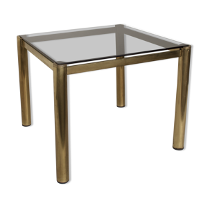 table basse carré en - laiton verre