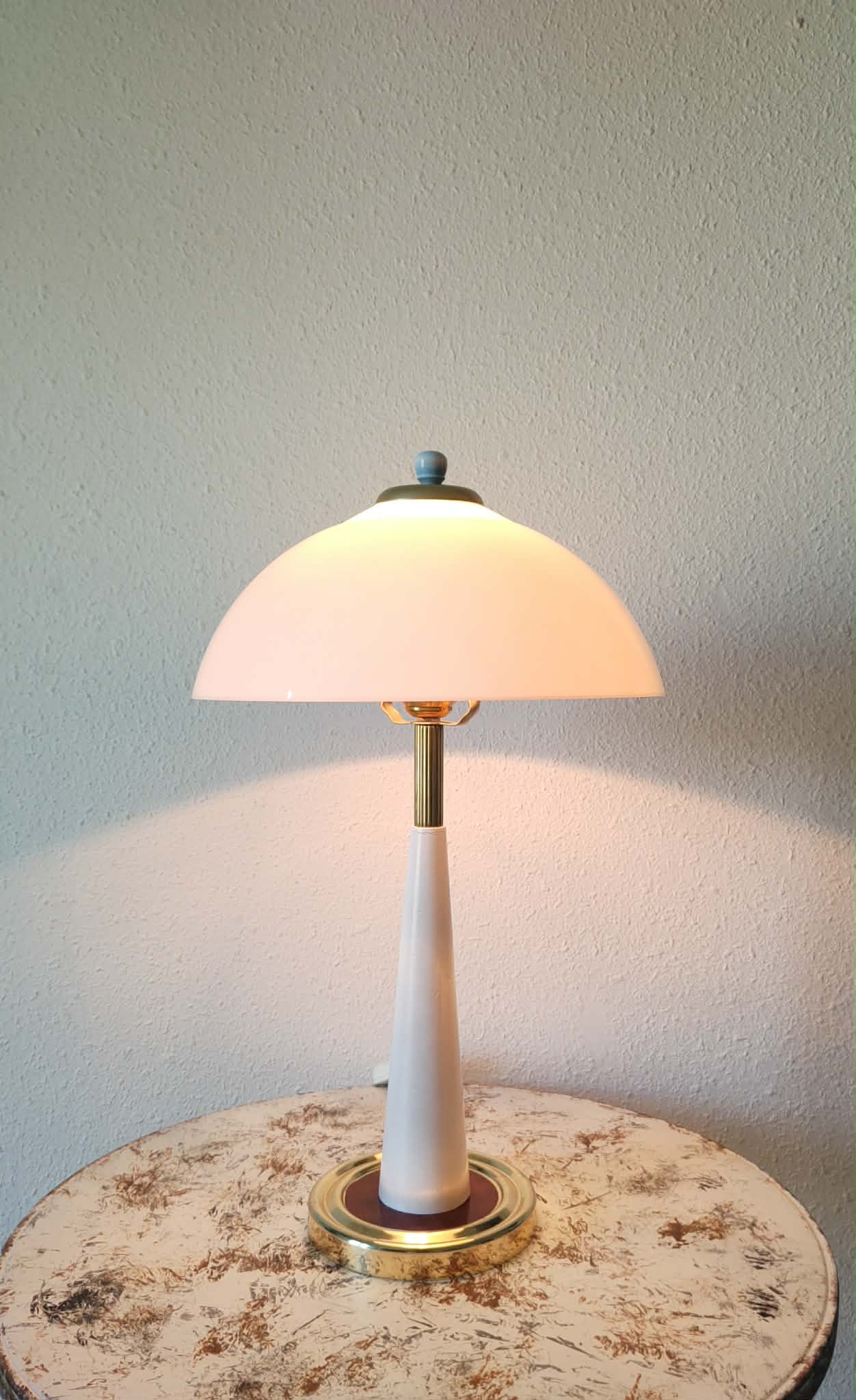 1980s vintage mushroom lamp in brass