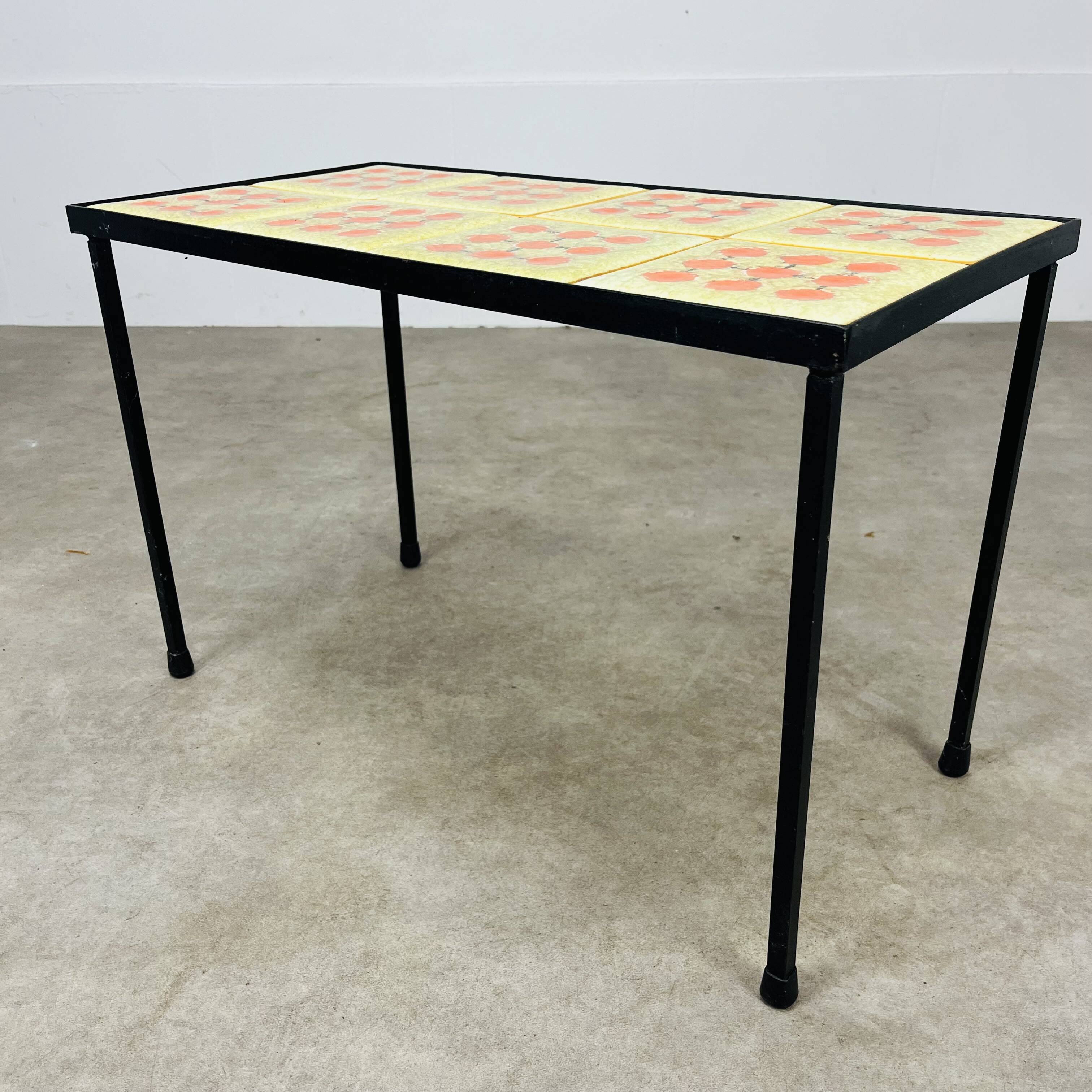 50s ceramic side table, modernist style