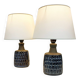 Paire de petites lampes en grès bleu Søholm par Einar Johansen Danemark