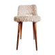 Chaise moumoute crème piétement fuseau bois
