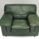 Roche Bobois lounge armchair in original green patinated leather, 1970