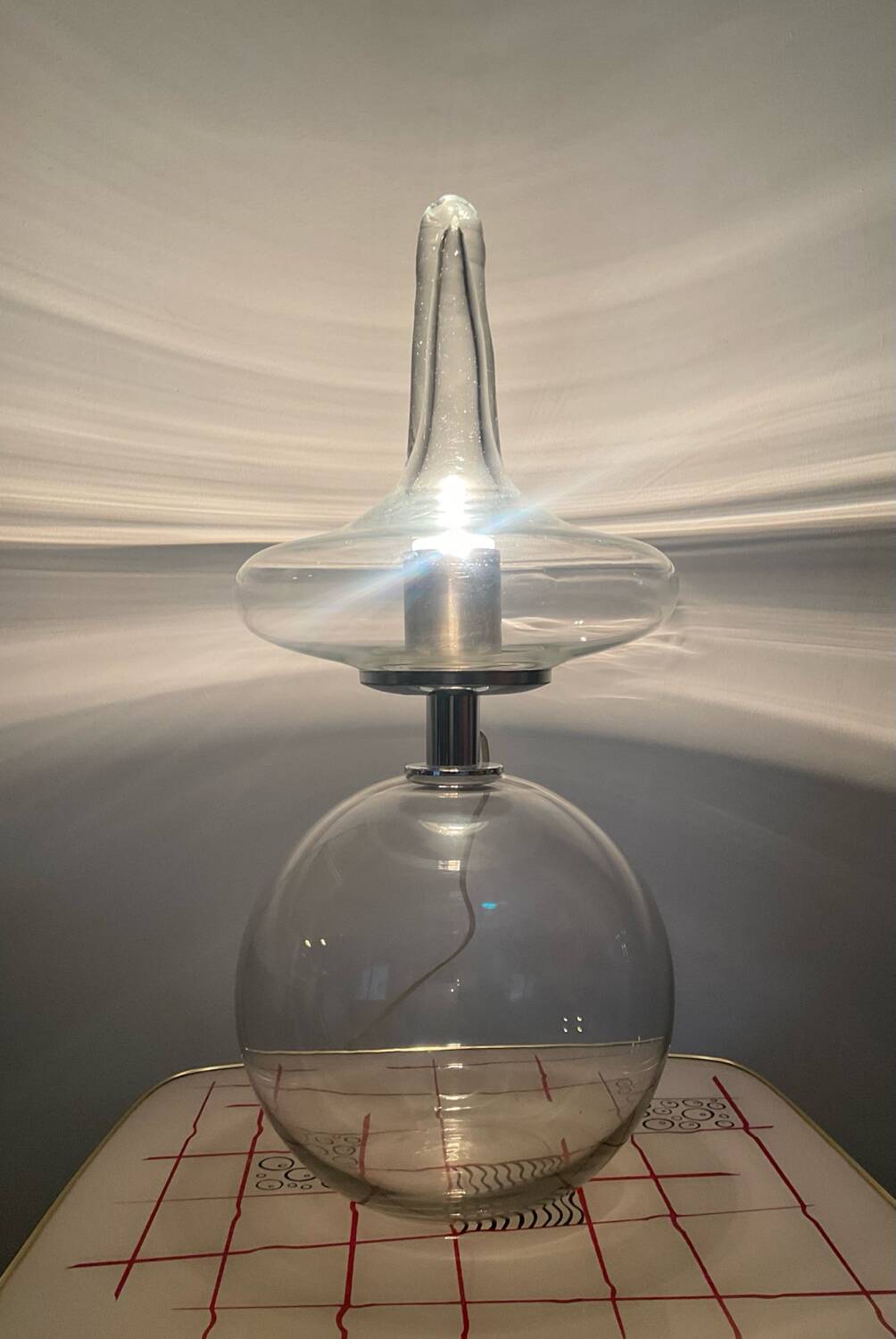 Vintage blown glass lamp from the 70s