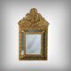 Small Mirror with Parcloses in Repoussé Brass – 1900