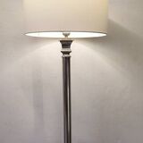 Large silver metal empire style column lamp