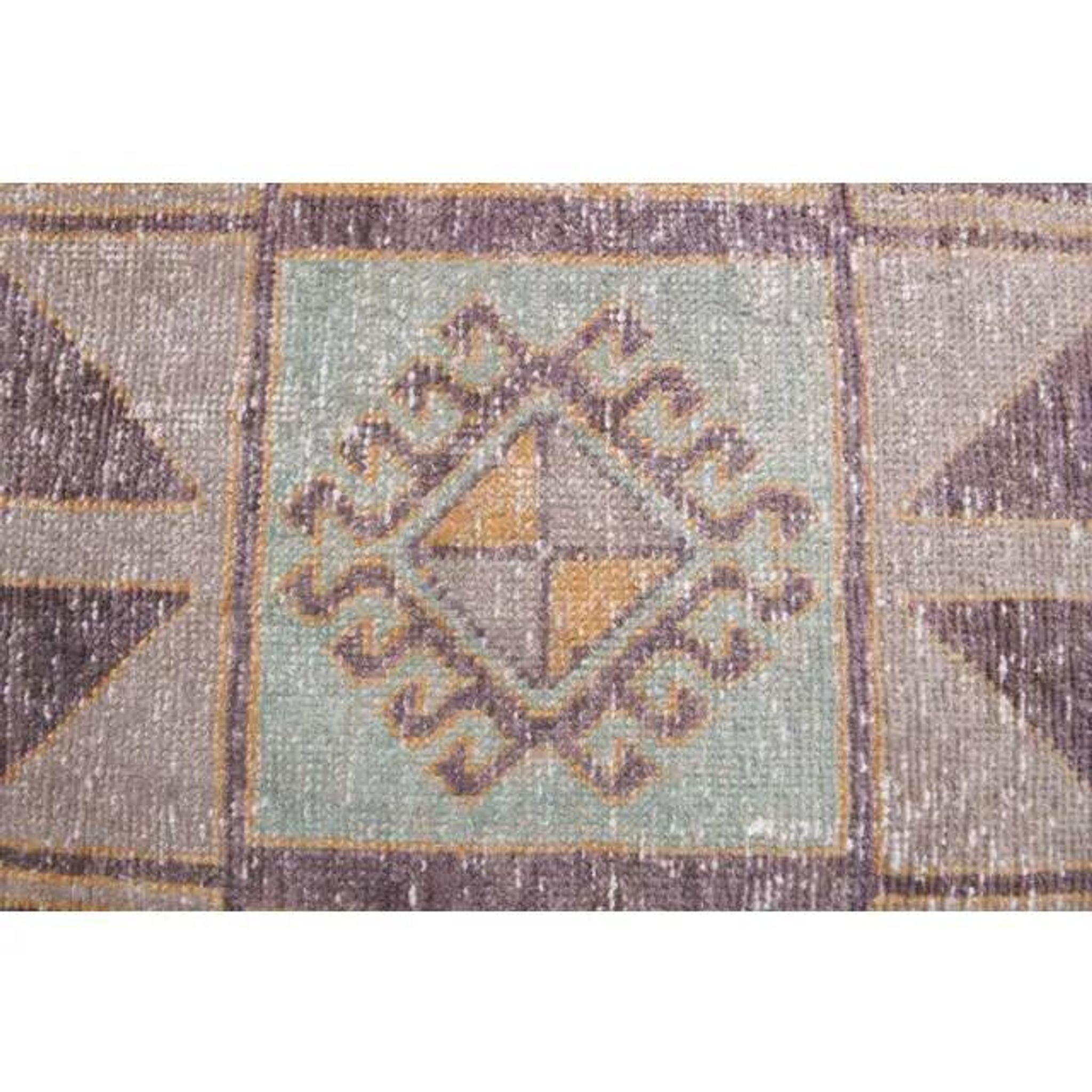 Vintage Turkish Oushak Handmade Wool Cotton Orange Runner Rug 95x375