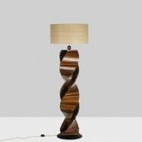 Sculptural wooden lamp base. 1980s